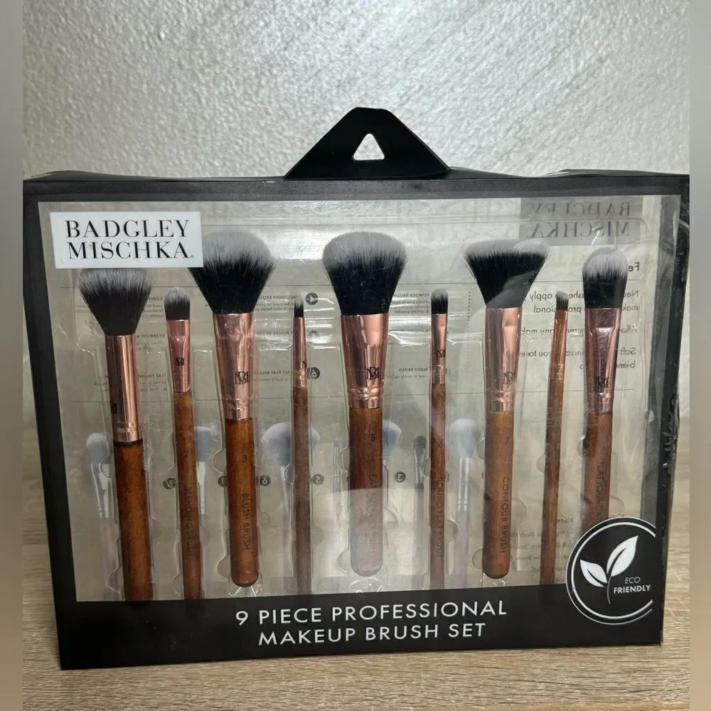 Badgley Mischka 9 Piece Professional MakeupBrush Set